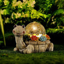 Solar Turtle Statue Garden Decor with Succulent Cracked Glass LED Lights Outdoor Decor Tortoise Figurines for Yard Lawn Balcony Patio Mom Decorations Women Birthday Housewarming Gifts by GreenHaven Gardens