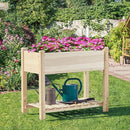 Yaheetech 34x18x30in Raised Garden Bed, Planter Box with Legs & Storage Shelf, Wooden Elevated Vegetable Growing Bed for Backyard, Patio, Balcony by GreenHaven Gardens