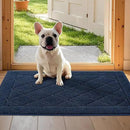 JSEI Dirt Trapper Door Mat 24"x36", Non-Slip Washable Entryway Mats, Dog Door Mat, Stain Resistant and Absorbent Floor Mats, Low Profile Welcome Mat for Front Back Door, Navy Blue by CozyNest Decor