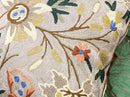 Beige Floral Pillow Cover Taupe Flower Traditional Hand Embroidered Pillowcase Traditional Outdoor Cushion Suzani Couch Flowery Needlepoint Chair Cushion Wool Size - 18x18 by CozyNest Decor
