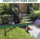 72" L Outdoor Steel Flat Bench, Heavy Duty Metal Park Bench for Outside, Expanded Metal, Commercial Benches Mesh Bench for Shopping Mall, Store, Lawn, Park, Patio, Deck, Garden (Green, 6FT) by GreenHaven Gardens