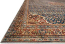 Loloi Layla Collection LAY-09 Cobalt Blue/Spice 2'-6" x 7'-6" .13" Thick Runner Rug, Soft, Durable, Vintage Inspired, Distressed, Low Pile, Non-Shedding, Easy Clean, Printed, Living Room Rug by CozyNest Decor