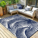 GENIMO Outdoor Rug 5' x 8' Waterproof for Patio Clearance, Reversible Plastic Straw Camping Carpet, Lightweight Mats for Rv, Backyard, Deck, Porch, Picnic, Beach, Balcony, Blue & White by CozyNest Decor