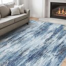 Amada 6x9 Washable Area Rug, Modern Abstract Living Room Rug with Non-Slip Backing & Short Pile, Large Rug with Abstract Pattern for Living Room, Bedroom and Dinning Room, Blue by TinyTreasures Baby Boutique