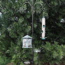 Ashman Deluxe Bird Feeding Station (4 Pack) Bird Feeders for Outside - Multi Feeder Pole Stand Kit with 4 Hangers, Bird Bath and 3 Prong Base for Attracting Wild Birds - 22 Inch Wide x 92 Inch Tall. by GreenHaven Gardens