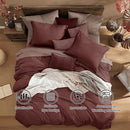Monbix Queen Comforter Set - 7 Pieces Cationic Dyeing Dark Red Bed in a Bag Queen Bedding Sets with Comforter, Sheets, Pillowcases & Shams, Reversible Bedding Comforters Sets by CozyNest Decor