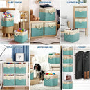 SIMPLE HOUSEWARE Fabric Storage Cubes, 13" x 13" Storage Bin, 3 Pack, Turquoise by CozyNest Decor