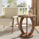 Tribesigns End Table, Round Side Table with Storage, Farmhouse Nightstand Bedside with Round Tabletop, Accent End Table for Living Room Bedroom Small Space, Wooden Accent Furniture (2, Brown) by CozyNest Decor
