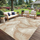 Pauwer Waterproof Outdoor Rug 8x10, Reversible Plastic Straw Patio Camping Rug, Indoor Outdoor RV Mat Carpet for Deck, Camper, Porch, Balcony, Backyard, Picnic, Leaf Brown by GreenHaven Gardens