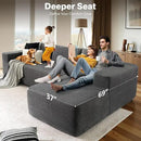 104" Cloud Sectional Couches for Living Room,L Shaped Boneless Couch in A Box,Sleeper Sofa with Comfy Chaise No Assembly Required,Grey by CozyNest Decor