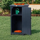 Outdoor Storage Cabinet for Patio, Garden Potting Bench Table with Shelves & Metal-Tabletop, Wooden Planting Work Station, Weatherproof by GreenHaven Gardens
