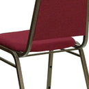 EMMA + OLIVER Trapezoidal Back Fabric Upholstered Stackable Banquet Chair, Multipurpose Stacking Chair with Padded Seat and Back, Burgundy/Gold by GreenHaven Gardens