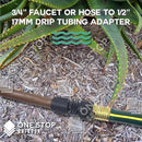 One Stop Outdoor USA Made 3-Pack 1/2 Inch Drip Irrigation Tubing to Faucet/Garden Hose Adapter - Reusable Connector Fittings for Most 17mm Rain Bird, Orbit, Dig, Toro 1/2 or 5/8 Tubing x 3/4" FHT by GreenHaven Gardens