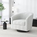 Swivel Barrel Accent Chair, Modern Round Chenille Fabric Arm Chair for Living Room, Bedroom, Comfy Club Reading Chairs for Adults（Chenille Fabric, Beige, Set of 4 by CozyNest Decor