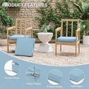 Patio Chair Cushions 17 X 16 X 3 Inch Waterproof Outdoor Seat Cushions for Patio Furniture, Outdoor Sofa Couch Pads with Ties & Handle, Set of 2, Light Blue by GreenHaven Gardens