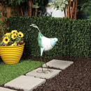 Alpine Corporation MCC702 Head-Down Metal Bird Outdoor Statue, Animal Décor for Patio, Lawn & Garden, 24" H, Blue and White by CozyNest Decor