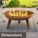 Sunnydaze 30-Inch Cast Iron Heavy-Duty Fire Pit for Outside - Wood-Burning Outdoor Fire Pit Bowl with Handles - Oxidized Finish by GreenHaven Gardens