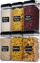 Shazo Airtight Food Storage Containers with Lids - 6 PC BPA Free Clear Plastic Cereal Containers with Easy Lock Lids for Kitchen and Pantry Organization for Snacks and Pasta - 1.2 L by CozyNest Decor