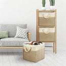 SIMPLE HOUSEWARE Fabric Storage Cubes, 13" x 13" Storage Bin, 3 Pack, Beige by CozyNest Decor