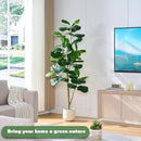 Artificial Fiddle Leaf Fig Tree, 7FT Tall Faux Ficus Lyrata Fake Tree in White Pot, Artificial Tree Indoor Decor, Fiddle Leaf Fig Tree Fake Plant for Home Office Living Room Decoration Modern by CozyNest Decor