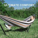 PNAEUT Double Hammocks with Stand for Outside, Portable Space Saving Heavy-Duty Steel Stand for Indoor Outdoor Patio with Carrying Bag, 450 lbs Capacity (Coffee) by GreenHaven Gardens