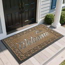Yimobra Welcome Mat, Heavy Duty Sturdy Door Mats for Home Entrance Outdoor Indoor, Front Doormat for Outside Patio Floor Entry Porch Garage Office, Waterproof, Low Profile, 60 x 36, Beige Brown by CozyNest Decor