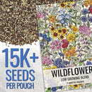 Seed Needs Low Growing Wildflower Flower Seeds for Planting | 5 Packs (1 Ounce Each) Mixture/Blend 17 Varieties | Resealable Package Multicolored Blooms Open Pollinated Mixed Species | Bulk by GreenHaven Gardens