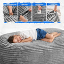Hobestluk 3FT Bean Bag Chairs Adult Bean Bag with Portable Handle Comfy Large Bean Bag Chair with Removable Cover for Living Room Bedroom or Reading Nook (Stripe Grey, 3FT) by TinyTreasures Baby Boutique