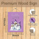 Purple Hello Winter Snowman Hanging Wooden Signs 10x8, Snowman Winter Signs, Winter Door Sign, Purple Snowman Winter Snowflakes Home Room Office Hanging Wall Decor by CozyNest Decor
