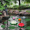 Artificial Lily Pads for Pond, 11in & 6in Artificial Flowers Floating Foam Lotus Flower with Fake Lily Pads, for Pool Garden Koi Fish Pond Aquarium Pool Wedding Decor, 14PCS by GreenHaven Gardens