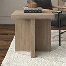 Henn&Hart 22" Wide Square Side Table in Weathered Gray, for Home, Living Room, Bedroom, Entertainment Room, Office by CozyNest Decor