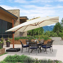 PURPLE LEAF 12ft Patio Umbrella Outdoor Square Umbrellas Large Cantilever Umbrella Windproof Offset Heavy Duty Sun Umbrellas for Garden Deck Pool Patio, Cream by GreenHaven Gardens