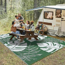 GAOMON Waterproof Plastic Straw Rug 9x12 Outdoor Patio Rug, Reversible Modern Camping Mat with Bag & Stakes, UV Resistant & Easy to Clean Outdoor Carpet for RV, Deck, Balcony, Green by CozyNest Decor