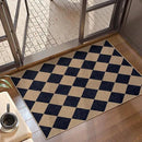 Lahome Checkered Easy Jute Kitchen Rug, 2x3 Indoor Door Mat Small Neutral Area Rug, Farmhouse Diamond Non Slip Non Shedding Lightweight Floor Carpet for Entry Porch by CozyNest Decor