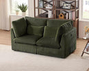 Oversized Modular Sofa, Extra Deep Cloud Corduroy Sectional Couch with Ottoman Chaise, Fluffy Corduroy 2 Seater Sofa Bed for Living Room, Villa (Loveseat Sofa, Corduroy Green) by CozyNest Decor