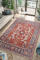 Keen Home Design 6x9 Rug - Machine Washable Area Rug with Non-Slip Backing, Ideal for Living Room, Dining Room, Bedroom - Vintage, Easy Clean, Durable, Low Pile Rug - (6' x 9') by CozyNest Decor