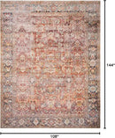 Loloi Layla Collection LAY-02 Spice/Marine 9'-0" x 12'-0" .13" Thick Area Rug, Soft, Durable, Vintage Inspired, Distressed, Low Pile, Non-Shedding, Easy Clean, Printed, Living Room Rug by CozyNest Decor