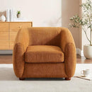 Modern Accent Chair for Living Room, Upholstered Armchair with Boucle Fabric, Single Sofa Chair with Solid Wood Legs, Boucle, Curry by CozyNest Decor