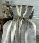 Tissavel Chinchilla Faux Fur Throw Blanket & Bedspread - Chinchilla Faux Fur - Gray Ivory Chinchilla Fur Throw - Luxury Soft Fur, Handmade in USA, 16444 by CozyNest Decor