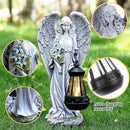 Solar Angel Outdoor Garden Decor Statues – 13.2 inches Solar Outdoor Sculptures for Outside Yard Art Patio Balcony Front Lawn Ornaments Gifts for Mom Grandma Women by GreenHaven Gardens