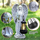 Solar Angel Outdoor Garden Decor Statues – 13.2 inches Solar Outdoor Sculptures for Outside Yard Art Patio Balcony Front Lawn Ornaments Gifts for Mom Grandma Women by GreenHaven Gardens