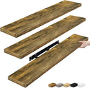Sorbus Floating Shelves for Wall - 48 Inch Long Bathroom Shelves, Wall Decor for Bedroom, Kitchen, Living Room & Book Storage - Mounted Floating Shelf with Invisible Brackets (Rustic Brown, 3 Pack) by CozyNest Decor