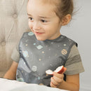 Tiny Twinkle Mess Proof Baby Bib - Waterproof & Lightweight Baby-Led Weaning Apron | 100% Recycled Polyester, Easy Clean & Machine Washable (Space, Small 6-24 Months) by TinyTreasures Baby Boutique