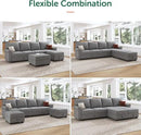 HONBAY Convertible Sectional Sofa with Storage Seat 6 Seat Sofa with Reversible Chaise U Shaped Sectional Couch for Living Room,Light Grey by CozyNest Decor