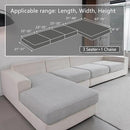 Couch Cushion Covers for Sectional Sofa, Stretch Soft Sofa Slipcovers Washable Wear-Resistant Universal Furniture Protector for Living Room(3 Seaters Covers+1 Chaise Cover, Light Gray) by CozyNest Decor