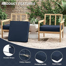 Patio Chair Cushions 24 X 24 X 5 Inch Waterproof Outdoor Seat Cushions for Patio Furniture, Outdoor Sofa Couch Pads with Ties & Handle, Set of 2, Navy Blue by GreenHaven Gardens
