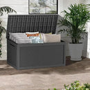 320 Gallon Lockable Resin Deck Box, Waterproof & UV-Resistant Outdoor Storage Box for Outdoor Cushion Storage, Garden Tools & Pool Accessories Storage, Black by CozyNest Decor