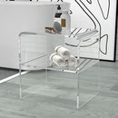 ONELUX 1626 Acrylic Bedside nightstand with Additional Shelf,Lucite Occasional Sofa Tables, Clear by CozyNest Decor