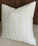 VAGMINE Embroidered Floating Leaves Throw Pillow Cover - 18x18 Inches Square - 100% Cotton Ivory Decorative Cushion Cover - Timeless Nature-Inspired Accent for Sofa, Couch & Modern Decor - Cream by CozyNest Decor