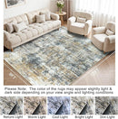Area Rug 9x12 Washable Rugs: Abstract Large Living Room Rugs with Non-Slip Backing, Stain Resistant Indoor Floor Carpet for Bedroom Dining Room Table Nursery Hallway Home Office Brown/Gray by TinyTreasures Baby Boutique